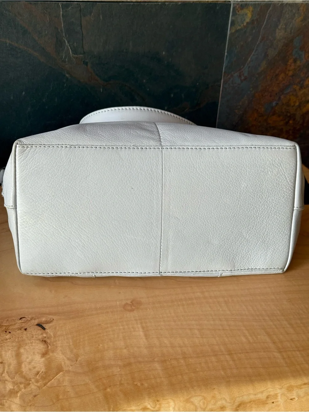 American Leather Brand Carrie Dome Satchel NWOT Light gray blue.